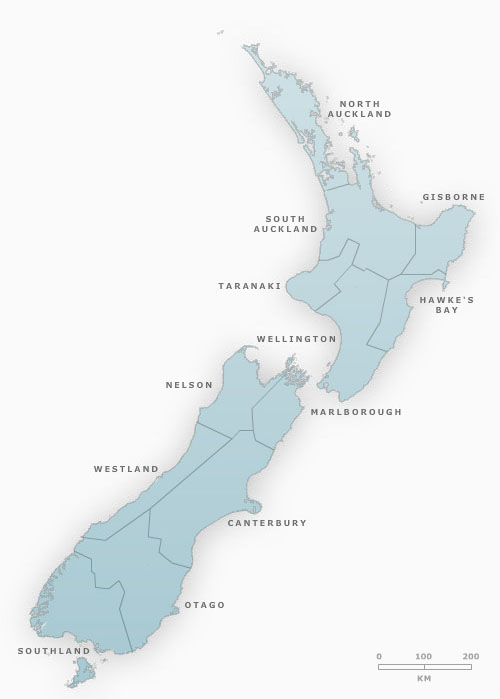 Land districts, 2008