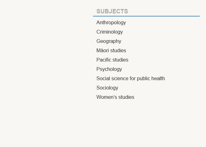University of Auckland 2014 Social Sciences subjects