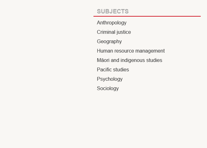 University of Canterbury 2014 Social Sciences subjects