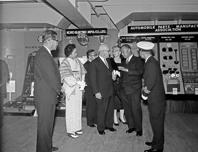 Visit of <em>Aki Maru</em>, Japanese floating fair, 1960