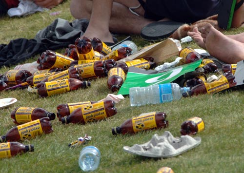 Empties after cricket match