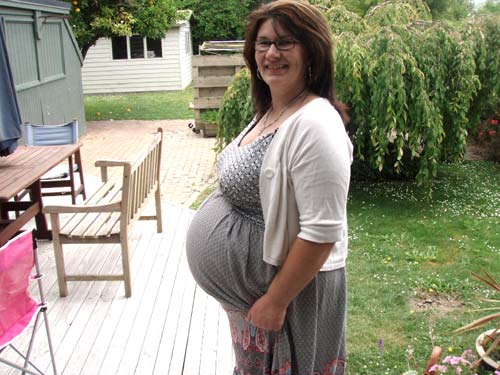 Pregnant woman on deck