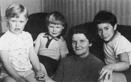 Sonja Davies with her grandchildren