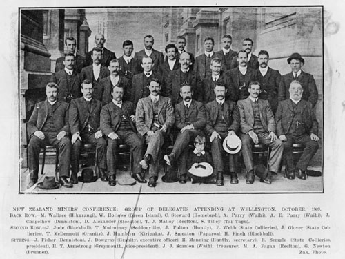 Delegates to the 1909 New Zealand Miners' Conference in Wellington