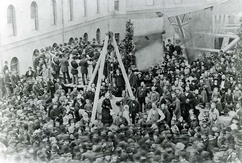 Laying the foundation stone, Dunedin Lyceum, 1881