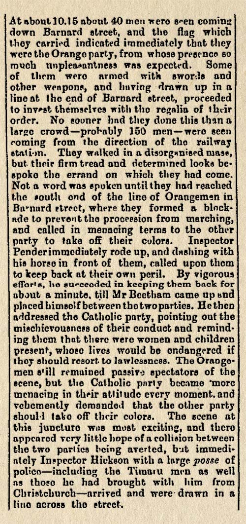Boxing Day conflict in Timaru, 1879 