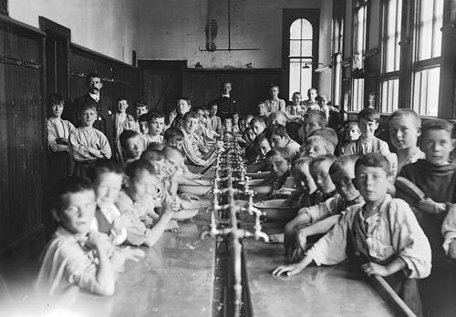 Boys at the orphanage in Stoke, 1909