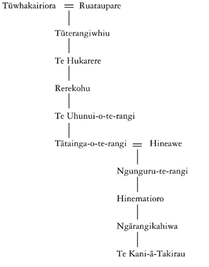 Whakapapa of Hinematioro and Te Kani a Takirau (I)
