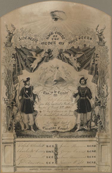 Friendly society membership certificate