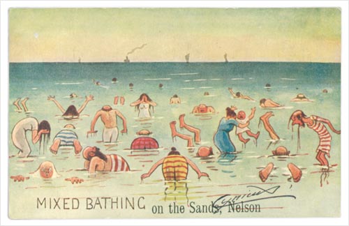 Nelson beaches: mixed bathing at Tāhunanui