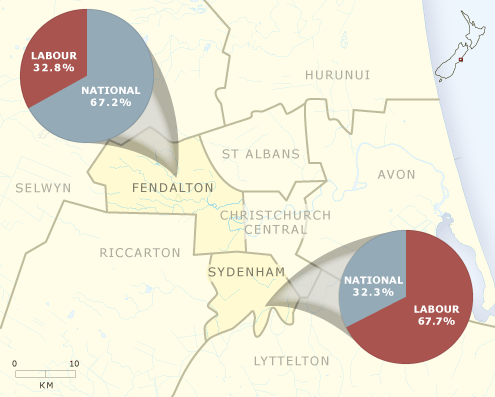 Voting patterns in two Christchurch electorates, 1951