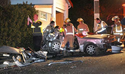Car crash, Dunedin, 2010