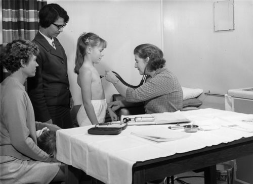 Medical examination at Belvue School, 1970