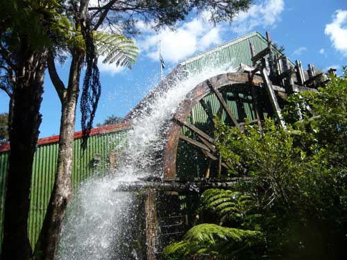 Coromandel School of Mines water wheel