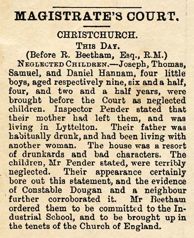 A newspaper clipping headed ‘Magistrates Court’.