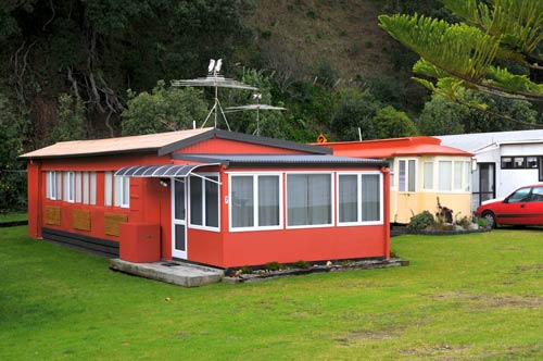 Tram baches at Waikawau