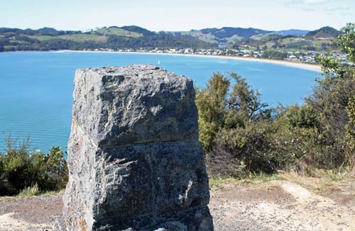 Coromandel beaches: Cook memorial
