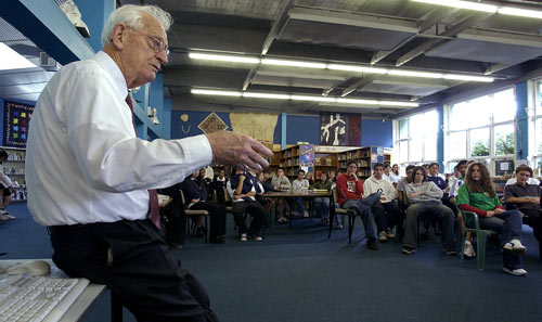 Talking to school pupils