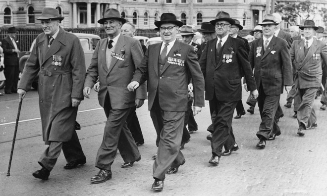 Marching to the cenotaph