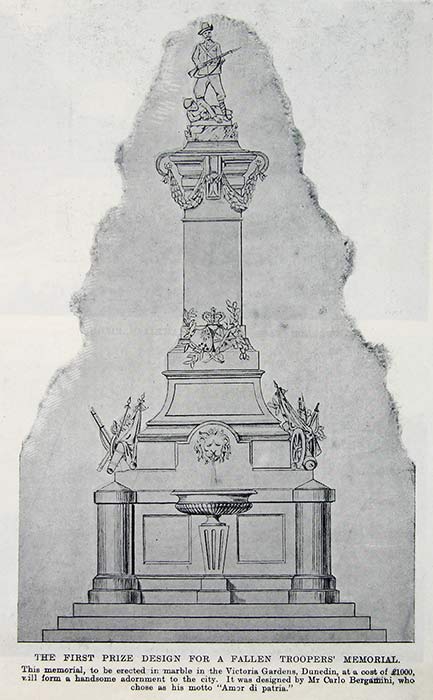 Design for the Dunedin South African War memorial