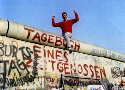 Atop the Berlin Wall