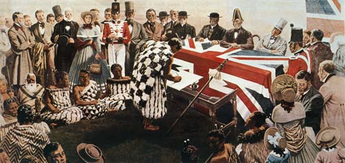 Signing the treaty