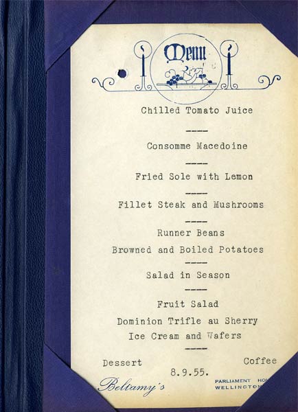 Bellamy's menu