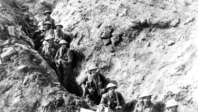 New Zealand soldiers at Flers, 1916