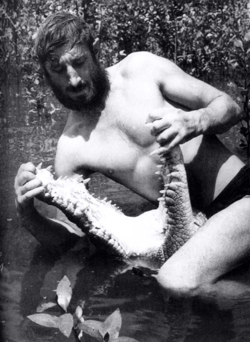 Wrestling a croc