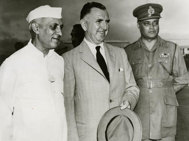 Jawaharlal Nehru with Sidney Holland