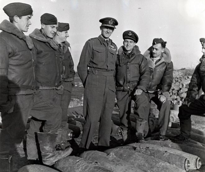 Keith Park with the men of a Malta bomber crew