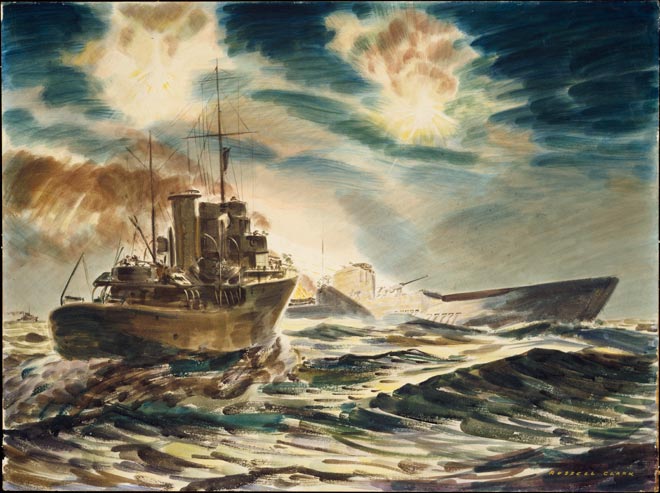 'Night action off Guadalcanal – HMS "Kiwi" and submarine'