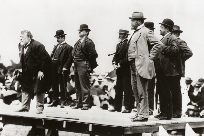 On the stump, Greytown, 1899