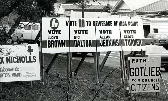 Local body election hoardings, 1986