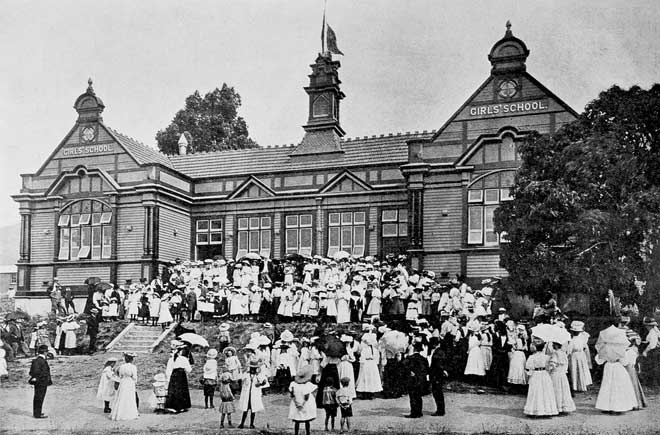 A. T. Maginnity at the opening of Nelson Central Girls' School.