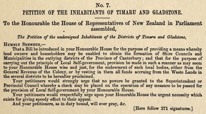 South Canterbury separation petition, 1867