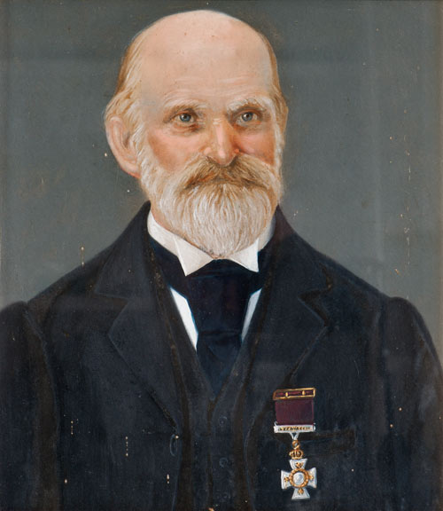 Frank Mace wearing his New Zealand Cross