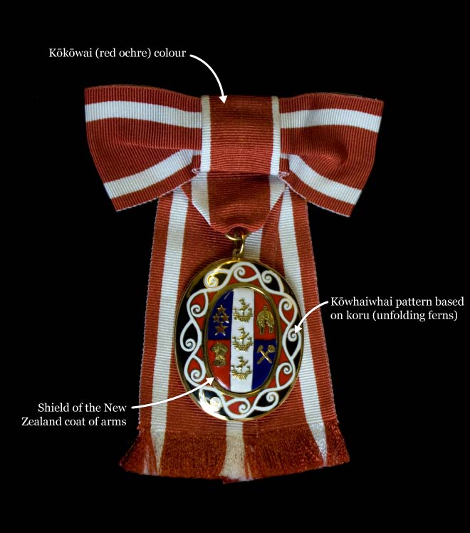 New Zealand design elements: women's Order of New Zealand badge