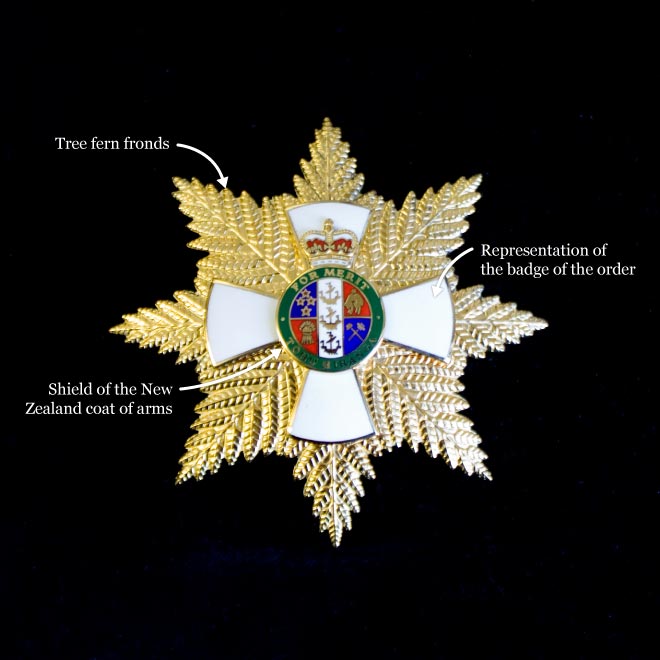 New Zealand design elements: GNZM and PCNZM breast star