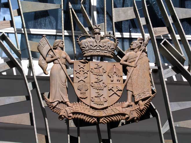 Coat of arms, Supreme Court building, Wellington