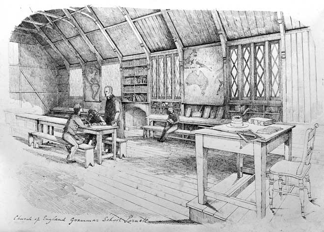 Inside the Parnell Church of England Grammar School