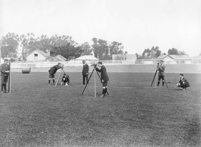 Learning surveying, 1916