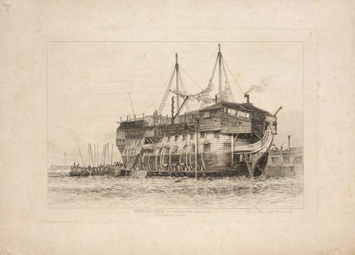 Prison hulk, Portsmouth, 1828
