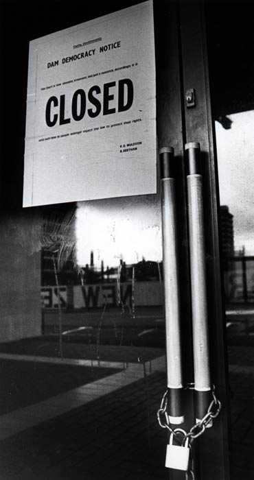 Protest about Clyde dam legislation, 1982