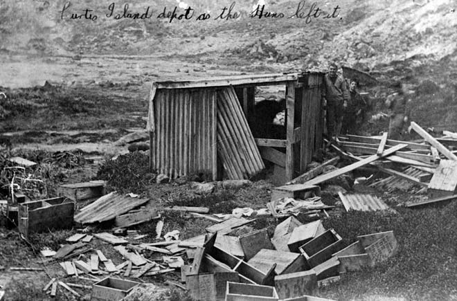 Castaway depot on Curtis Island, 1917