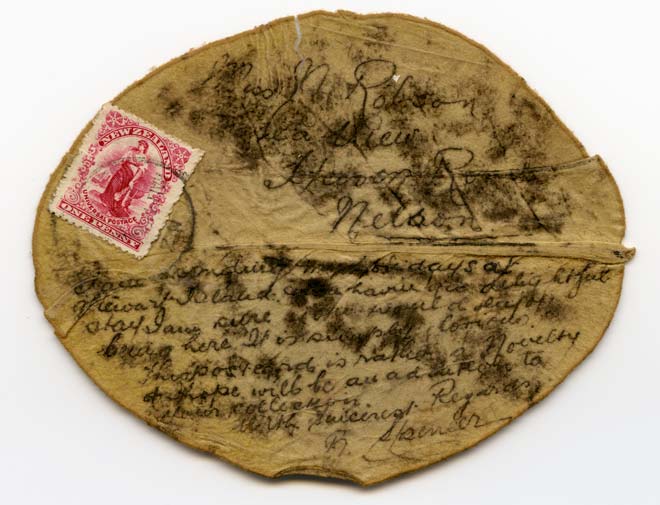 Postal services: leaf postcard