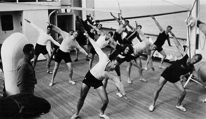 Athletes on the voyage to Los Angeles, 1932