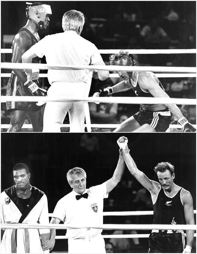 Kevin Barry versus Evander Holyfield, Los Angeles, 1984