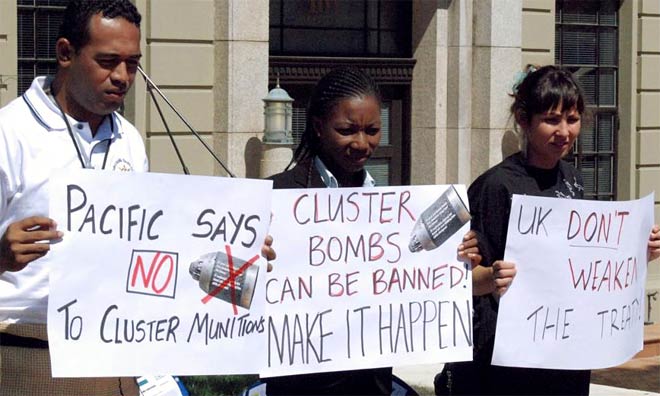 Protesting against cluster munitions