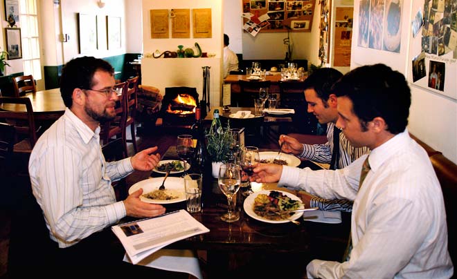 Businessmen at lunch